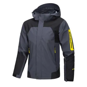 OUTDOOR DESTACHABLE HOODED WATERROOF HARDSHELL JACKET