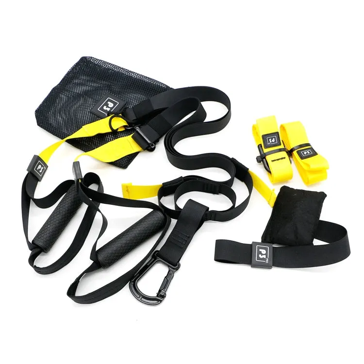 P3-3 Adjustable Fitness Exercise Hanging Pulling Rope TRP3X Wall Pulley Yoga Belt, Main Belt: 1.4m, 1.9m After Adjusted, Athletic Version (Black Yellow)