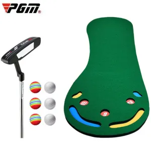 PGM GL002 Indoor Golf Putting Trainer Big Feet Mini Golf Practice Blanket with Putter and Balls, Style:Woolen Blanket