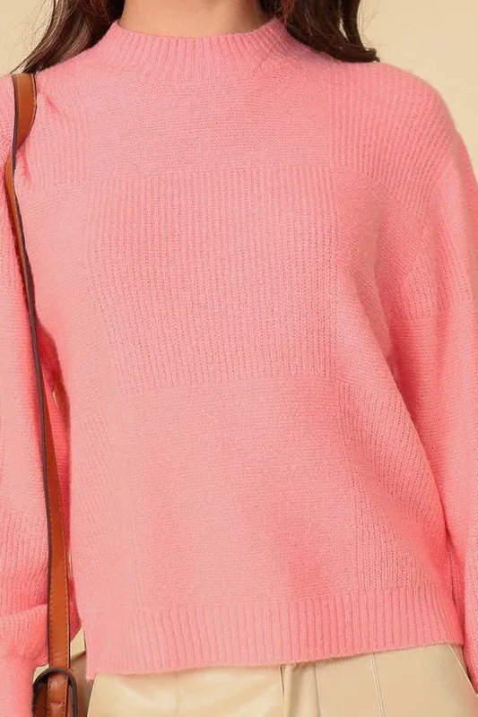 Pink Balloon Sleeve Sweater