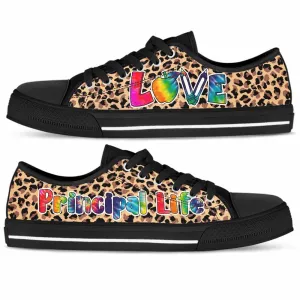 Principal Leopard Love Low Top Shoes, Teacher Shoes, Low Top Sneakers