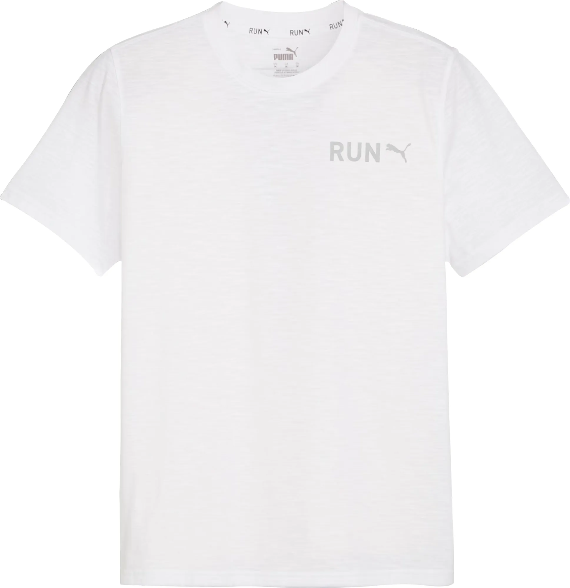 Puma Run Vertical Short Sleeve Mens Running Top - White