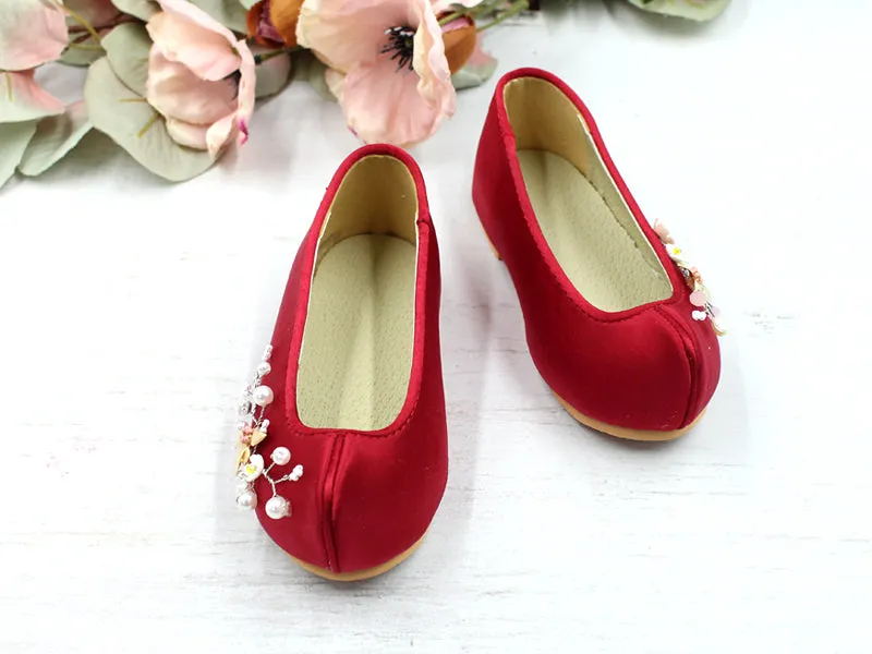 Red Flower Baby Girl Hanbok Shoes