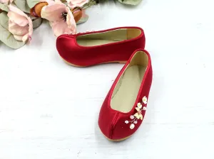 Red Flower Baby Girl Hanbok Shoes