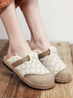 Rhombic Flat Shoes Casual Shoes Slippers