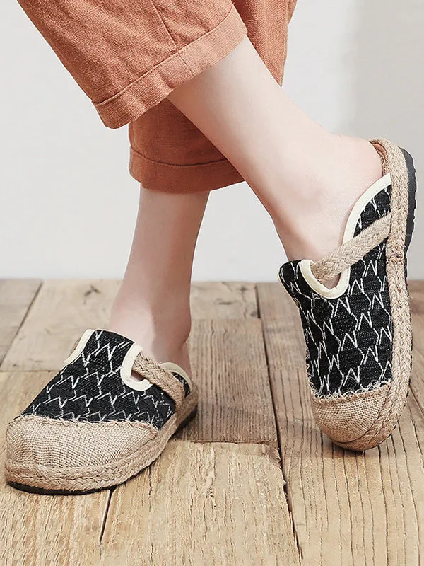 Rhombic Flat Shoes Casual Shoes Slippers