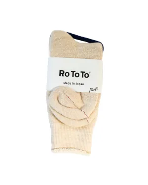 ROTOTO Double Face Crew Socks Oatmeal