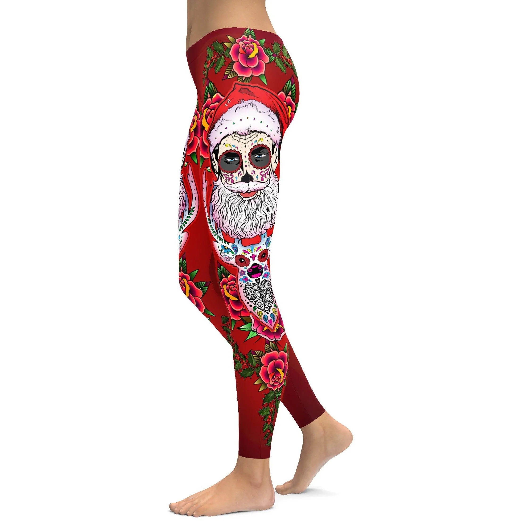 Santa & Rudolph Sugar Skull Leggings