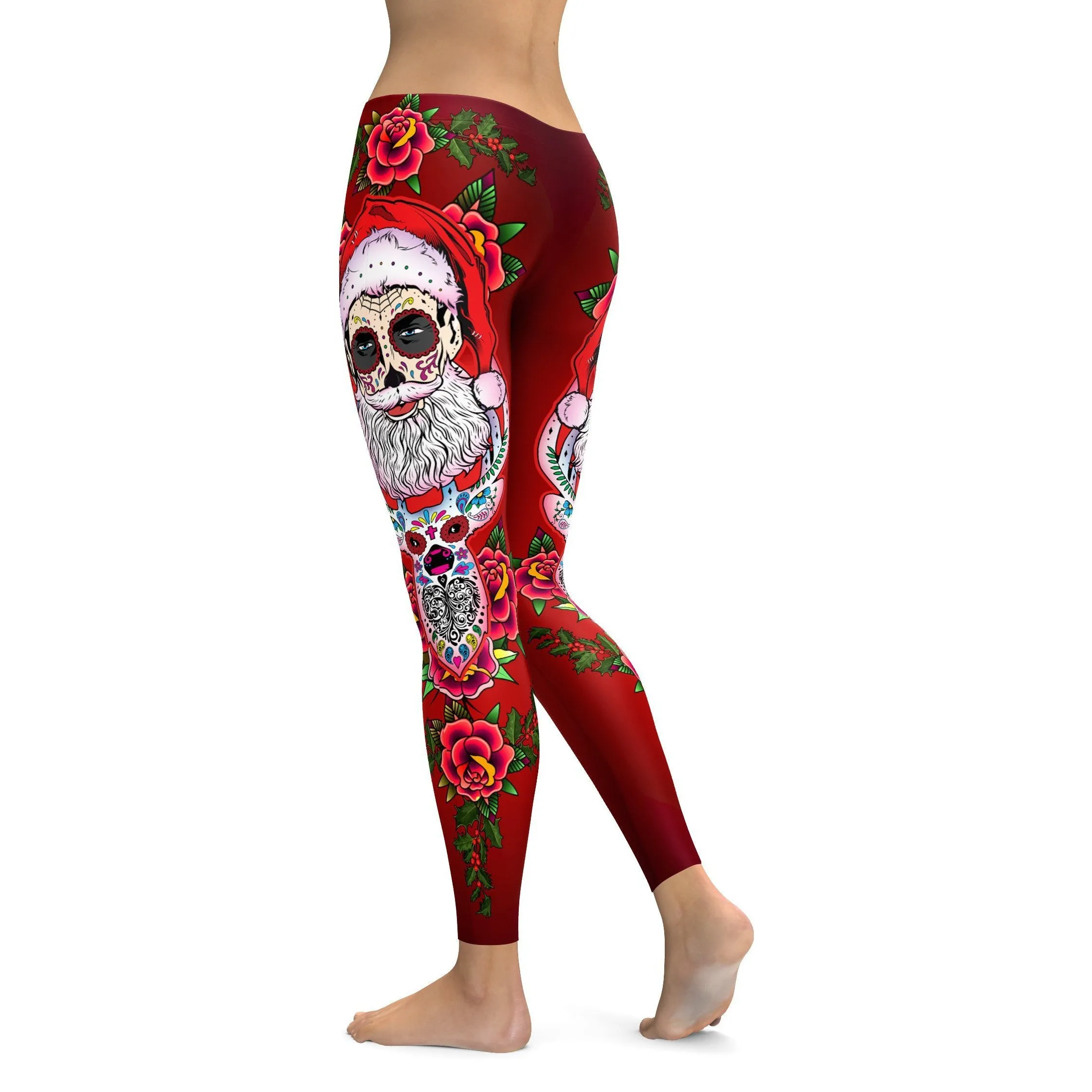 Santa & Rudolph Sugar Skull Leggings