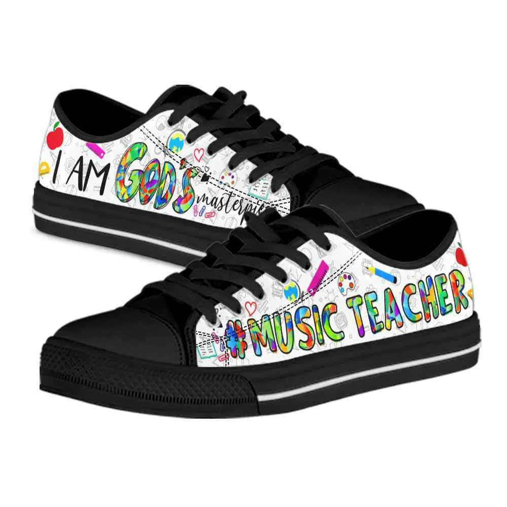 School Music Teacher Gods Masterpiece Low Top Shoes, Teacher Shoes, Low Top Sneakers