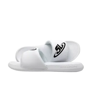 ScrapLife Sport Slides - White With Black Logo Wrestling Shoes