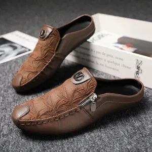 solid color flat heel spot brown injection shoes sports round toe low top casual cowhide beanie shoes