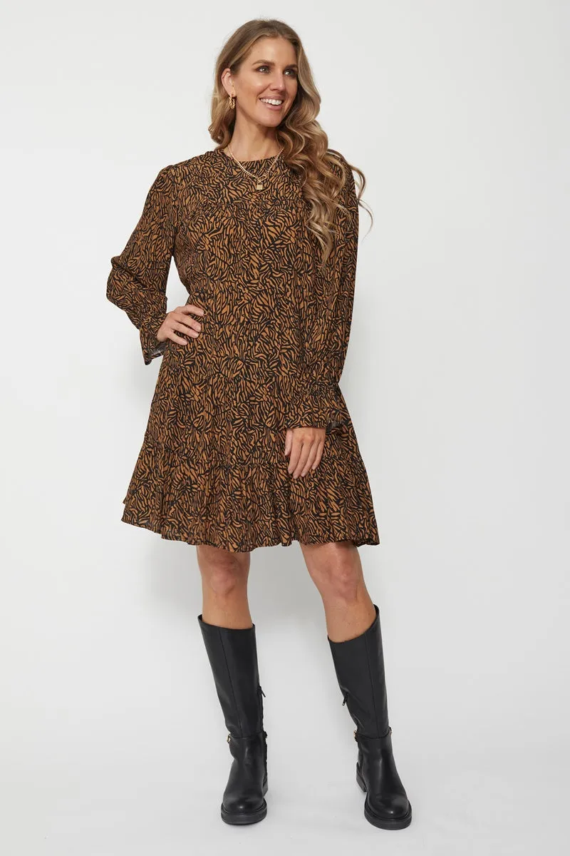 Stella   Gemma - Kim Dress - Mocha Zebra