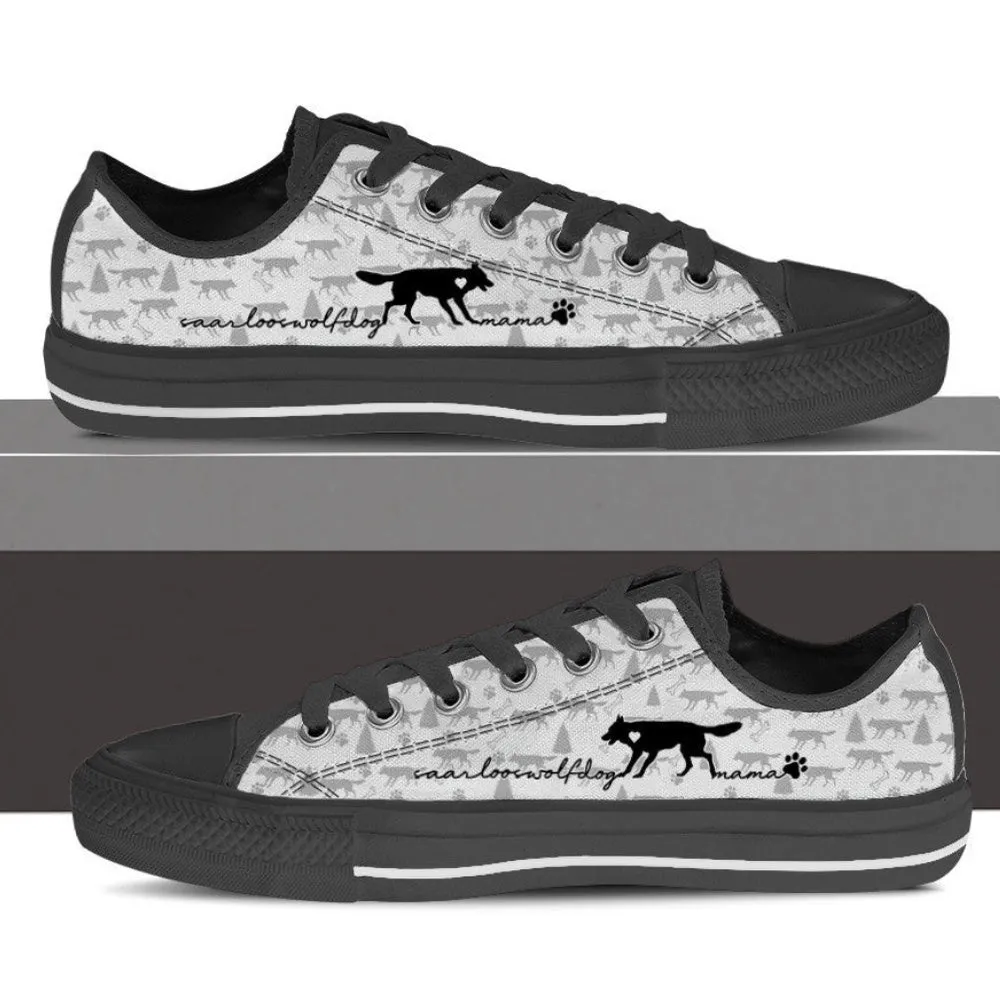 Stylish Saarloos Wolfdog Low Top Sneakers For Your Trendy Wardrobe, Dog Printed Shoes, Canvas Shoes For Men, Women