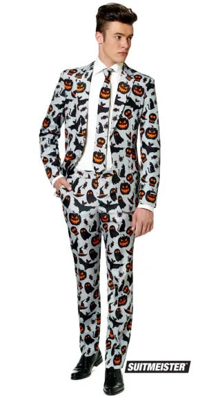 Suitmeister Grey Halloween Print Mens Novelty Suit