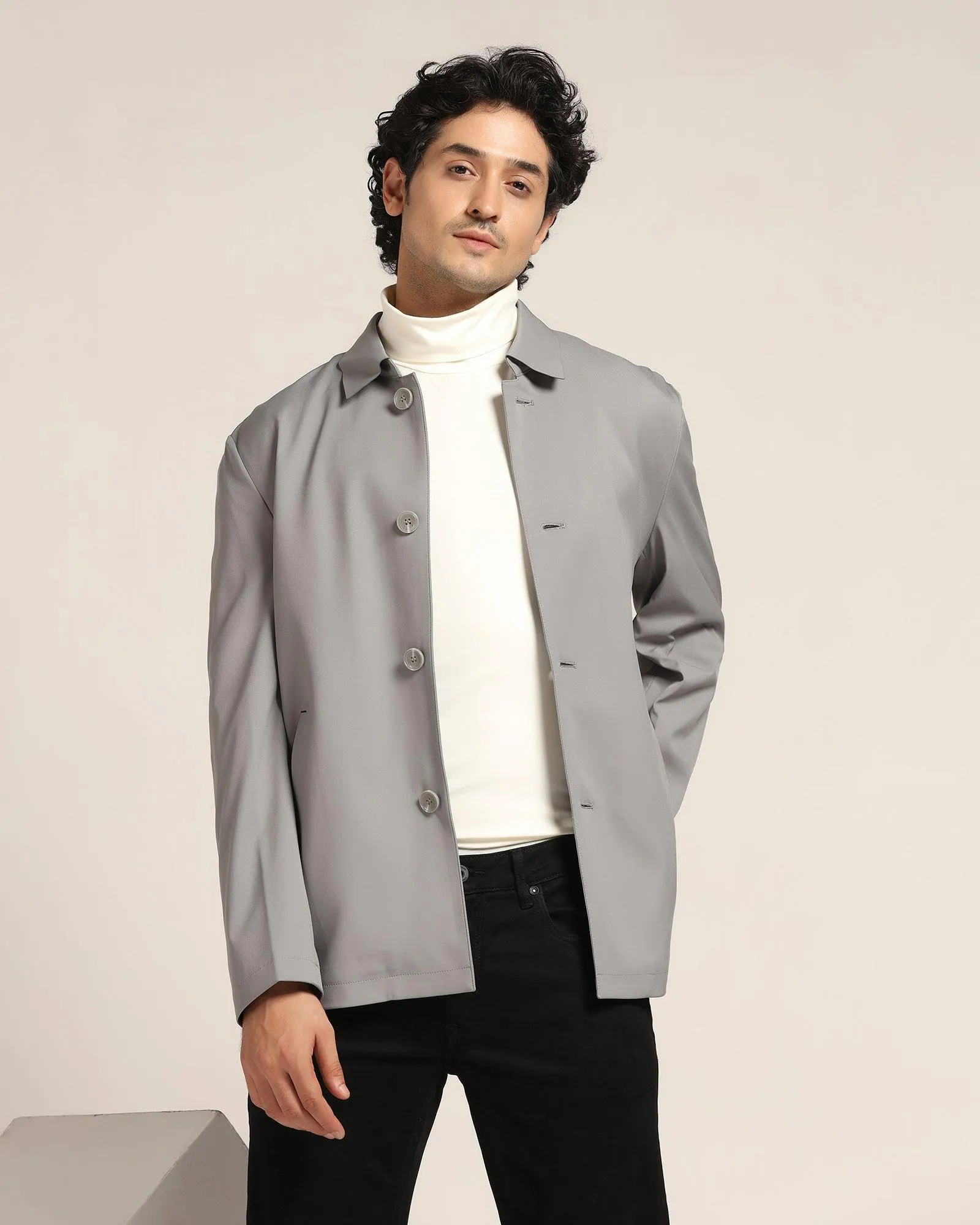 TechPro Grey Solid Jacket - Jackpot