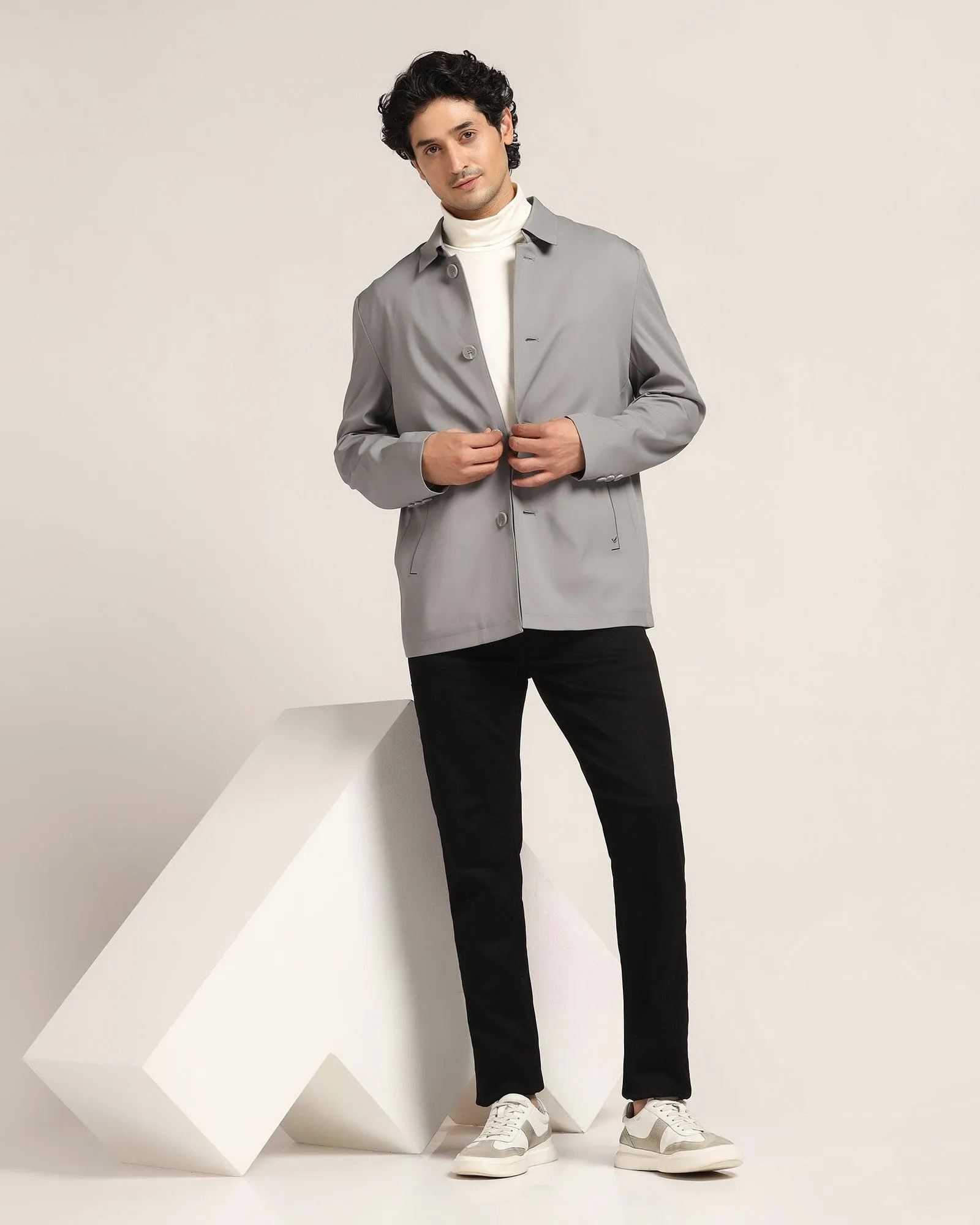 TechPro Grey Solid Jacket - Jackpot