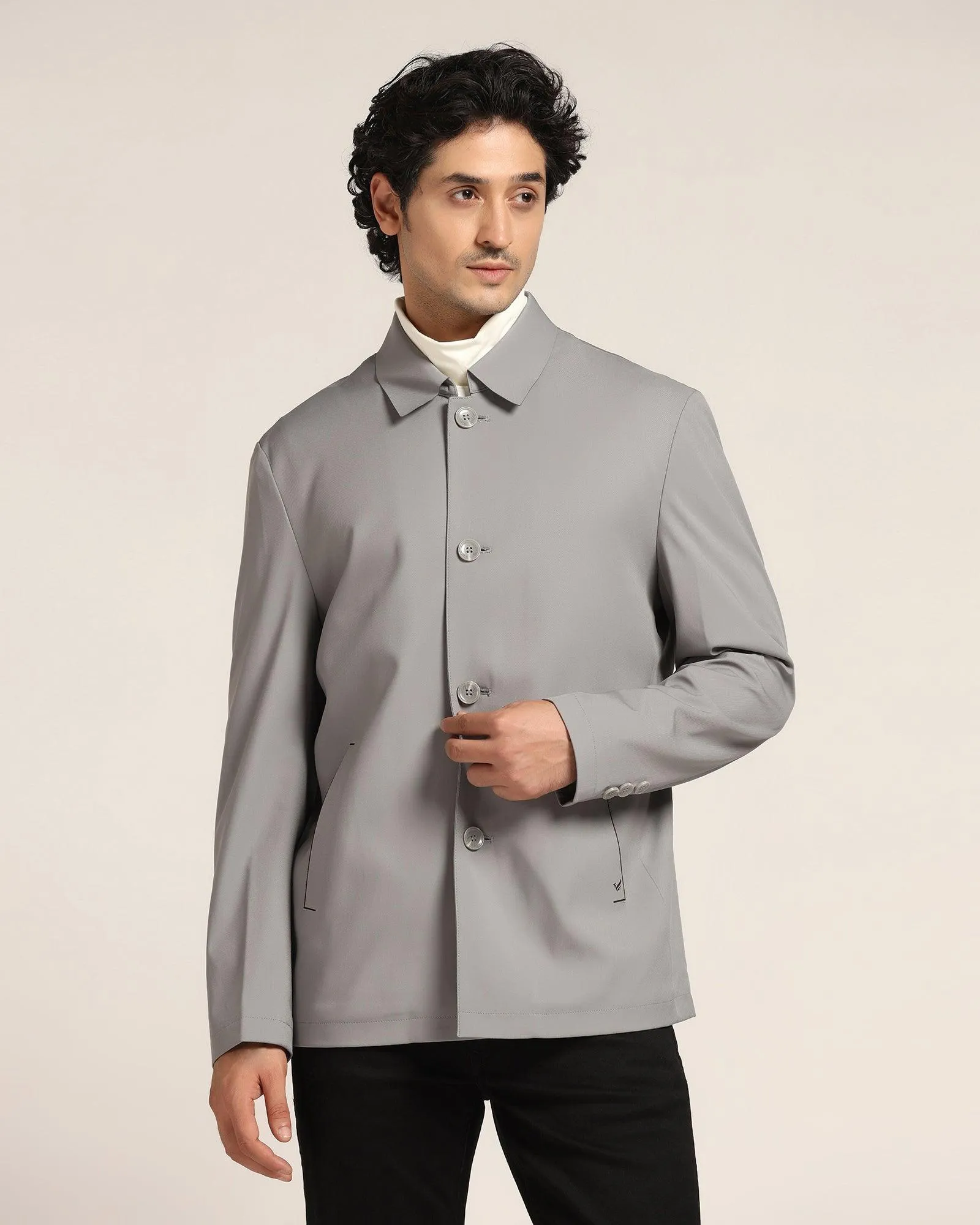 TechPro Grey Solid Jacket - Jackpot