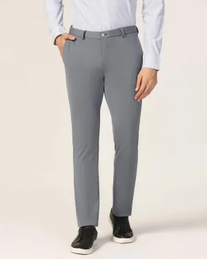 TechPro Super Slim Phoenix Formal Grey Textured Trouser - Meteor