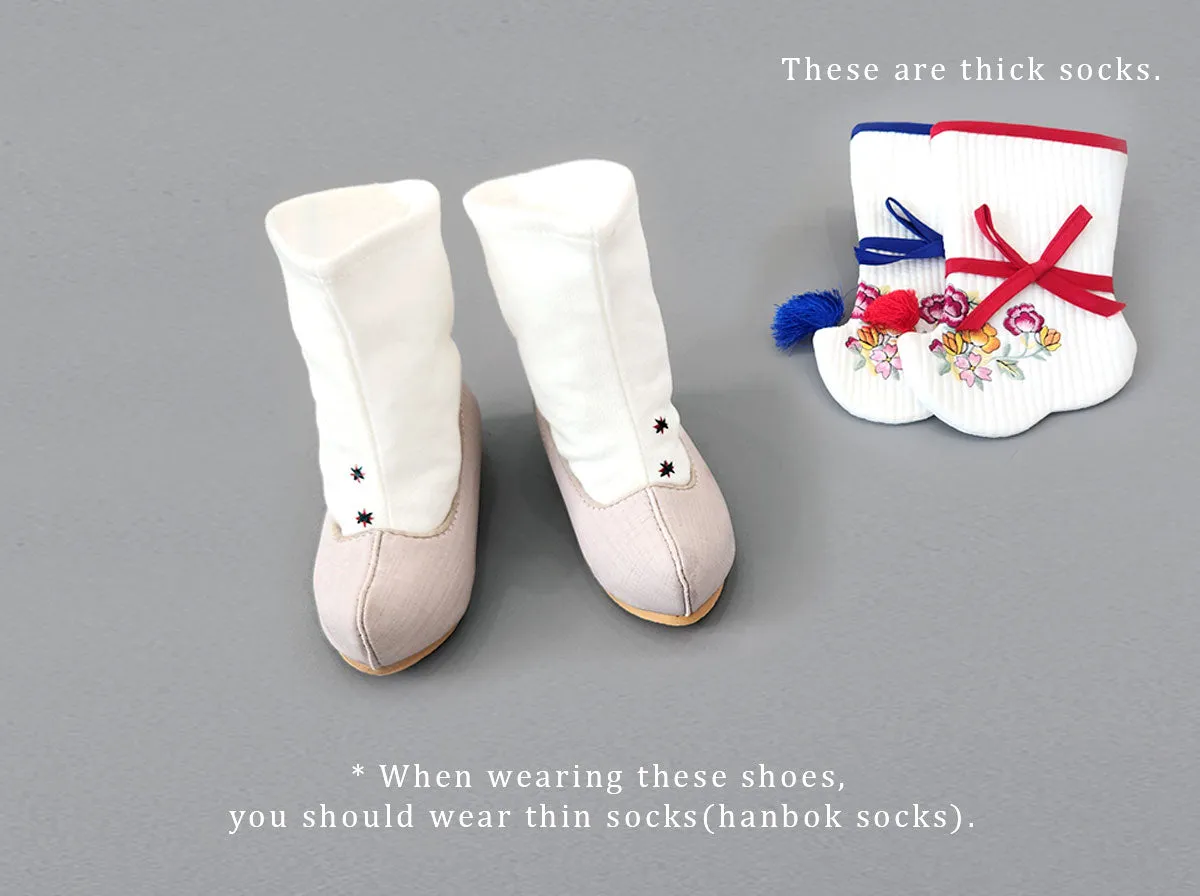 Traditional Baby Boy Hanbok Shoes in Navy & Ivory