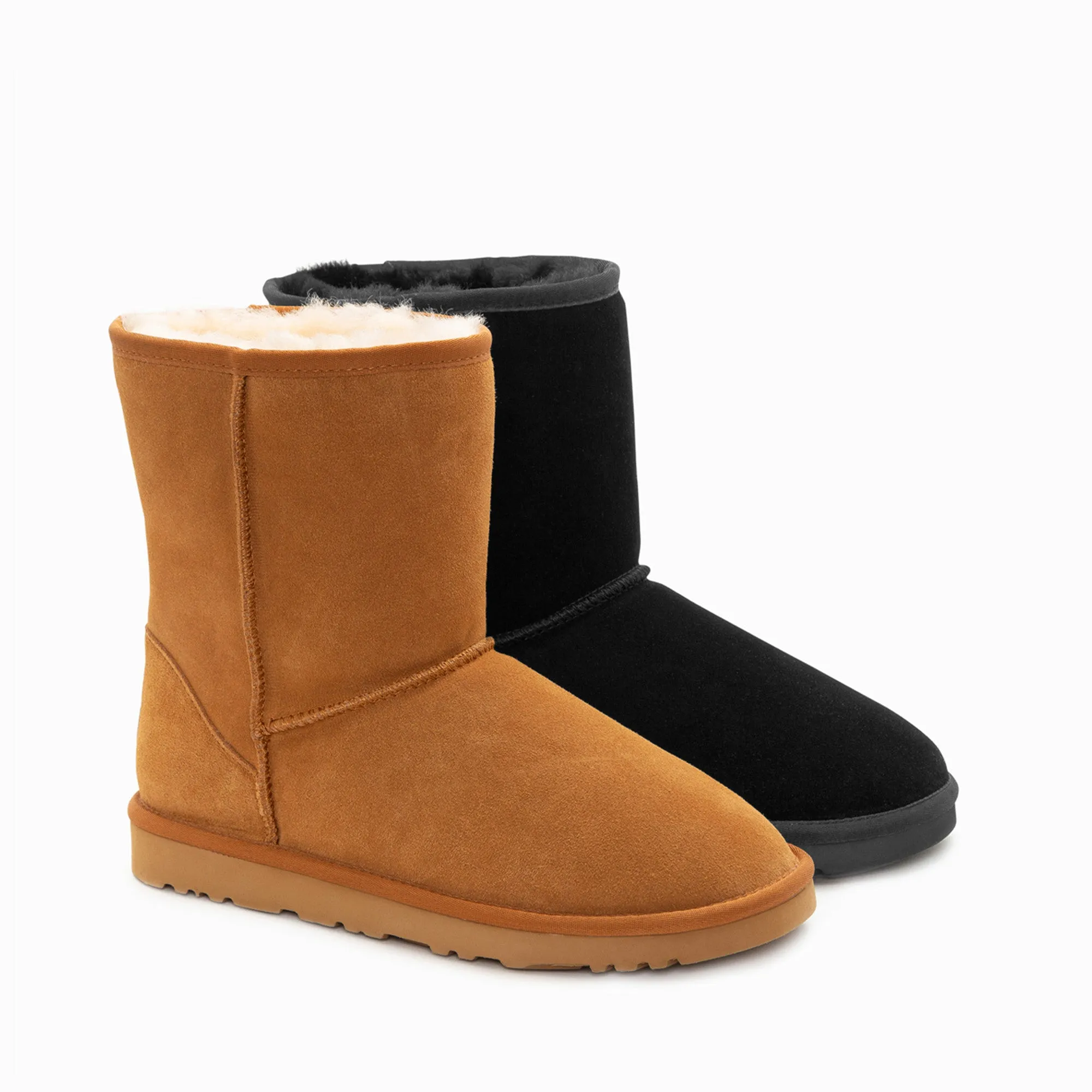 Ugg Boots Genuine Australian Sheepskin Unisex Short Classic Suede (Large Size) (Unisex Cow Suede)