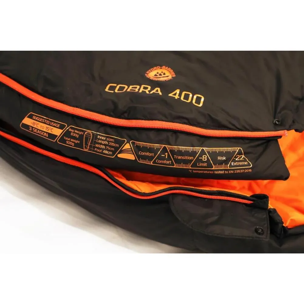 Vango Cobra 400 Down Filled Sleeping Bag (Anthracite)