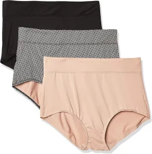 Warner's Women's Blissful Benefits No Muffin Top 3 Pack Brief Panty