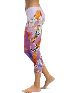 Watercolor Koi Fish Capris