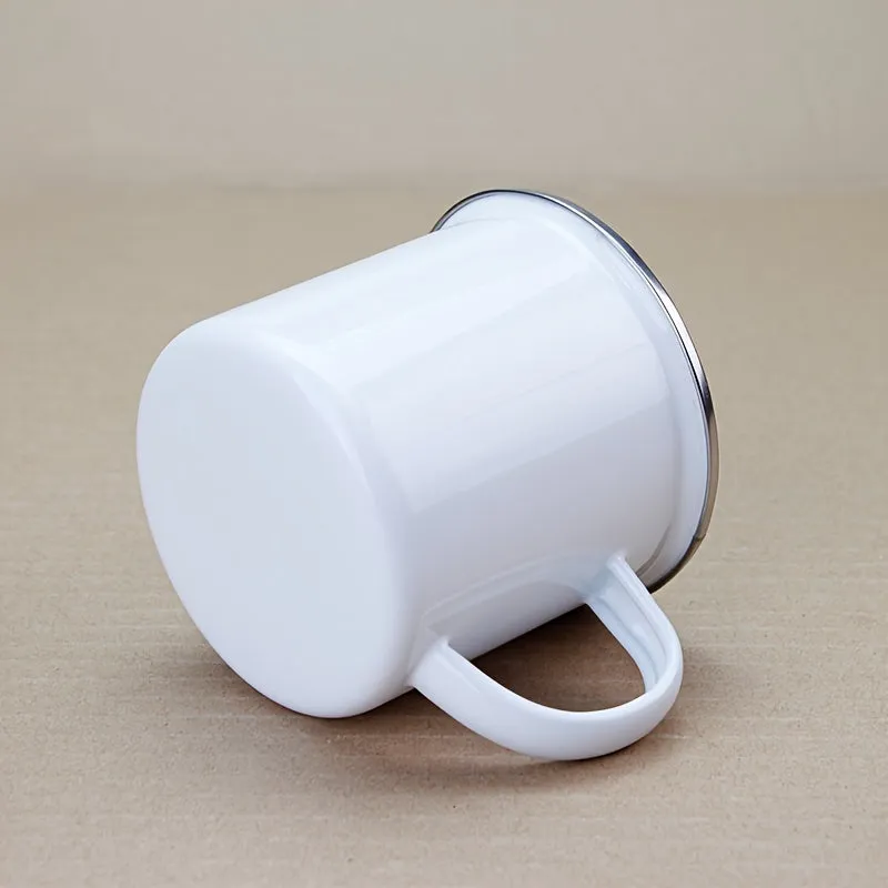 White Enamel Cup | Coffee-Tea-Milk Outdoor Camping Water Cups