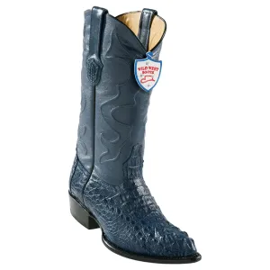 Wild West Boots #2990214 Men's | Color Blue Jean | Men's Wild West Caiman Hornback 3x Toe Boots Handcrafted