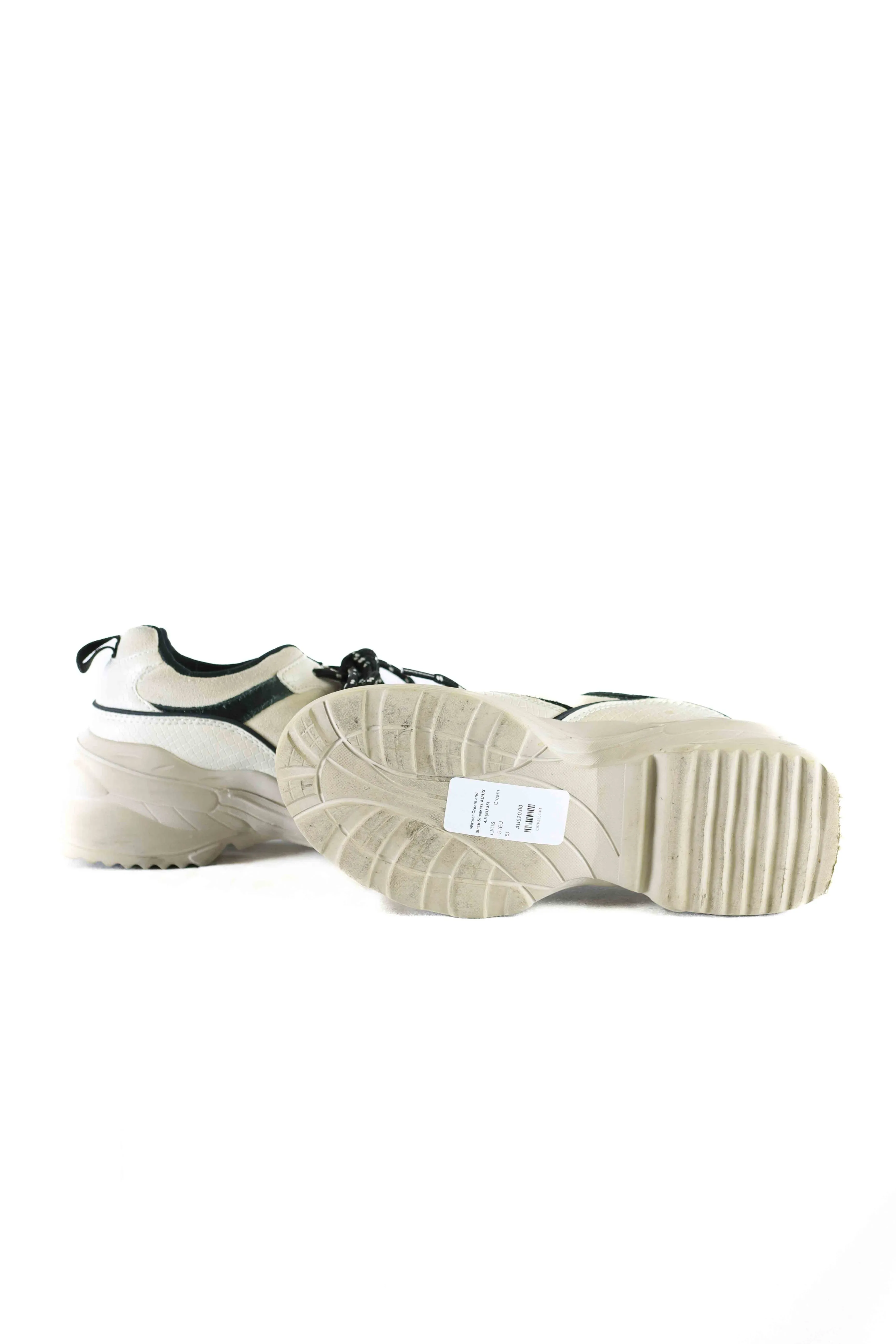 Wittner Cream and Black Sneakers AU/US 4.5 (EU 35)