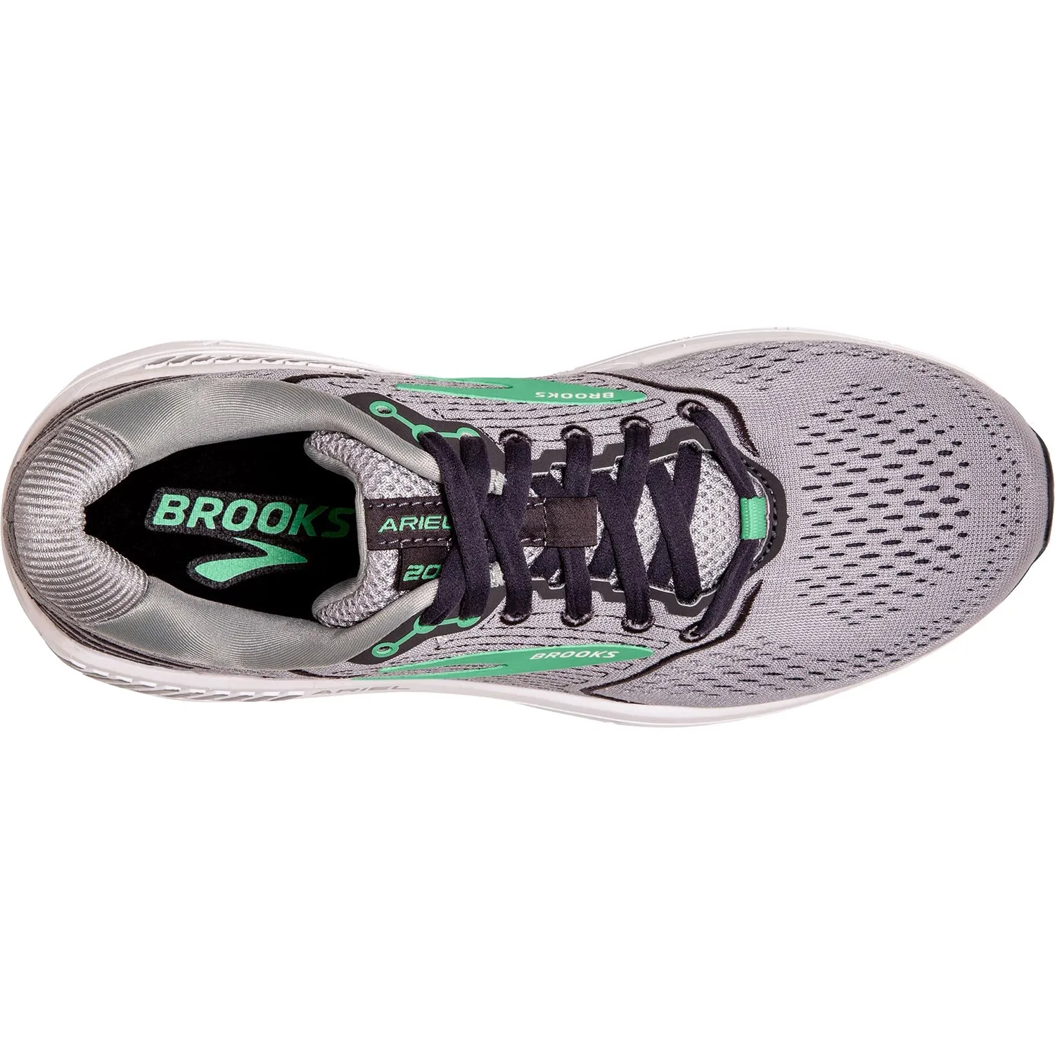 Women's Brooks Ariel 20 Alloy/Blackened Pearl/Green Mesh