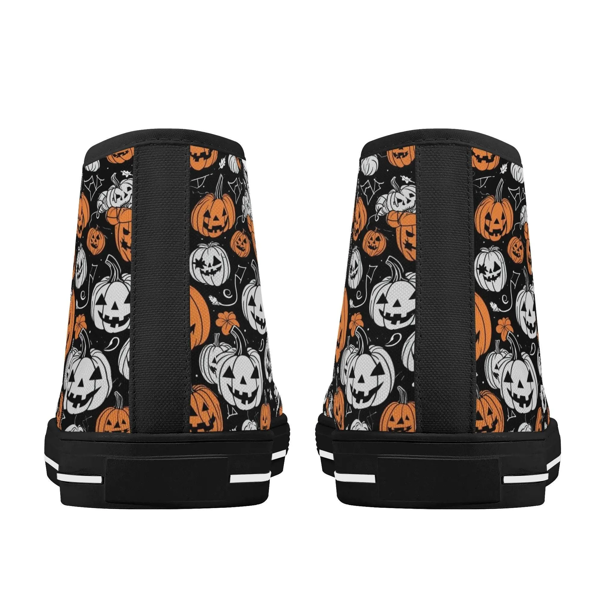 Womens Rubber High Top Jack-O-Lantern Canvas Shoes