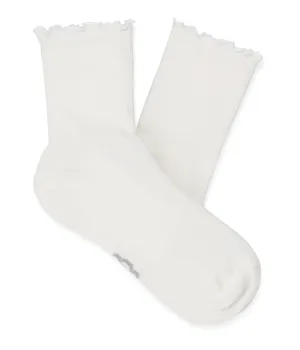 Women's Socks UGG KARSYN Lettuce Edge Socks 1125531 WHITE