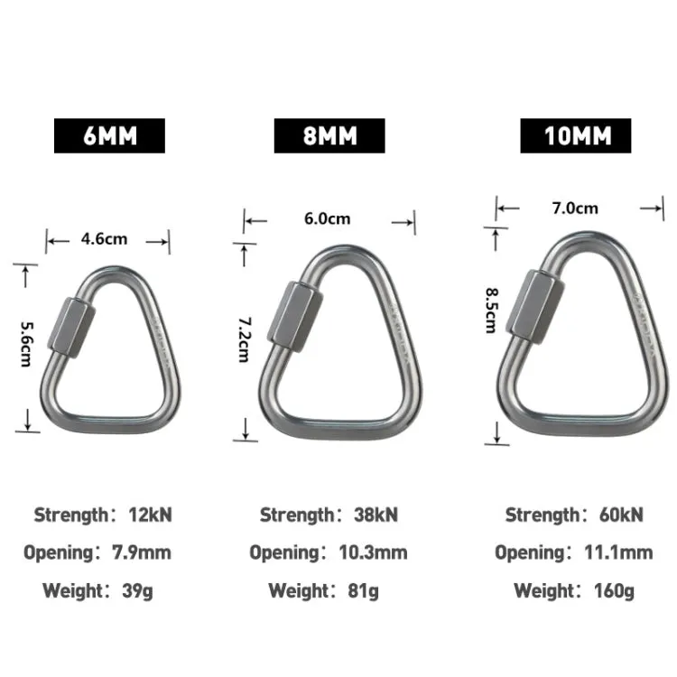 Xinda Stainless Steel Triangle Connecting Ring Meilong Lock Rock Climbing Equipment 8mm