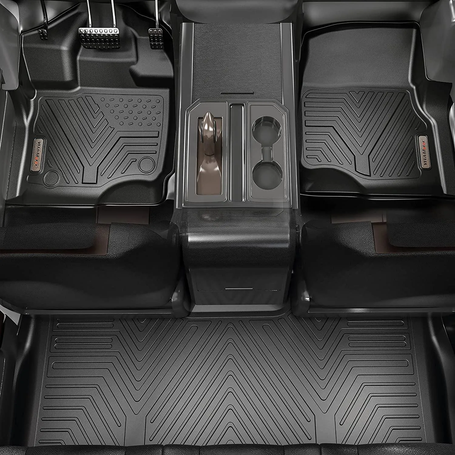 YITAMOTOR® 21-23 Chevy Tahoe/GMC Yukon/Cadillac Escalade Floor Mats w/ 2nd Row Bucket Seats, Floor Liners 1st & 2nd 3rd Row