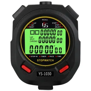 YS 3 Rows Display Luminous Stopwatch Timer Training Referee Stopwatch, Style: YS-1030 30 Memories