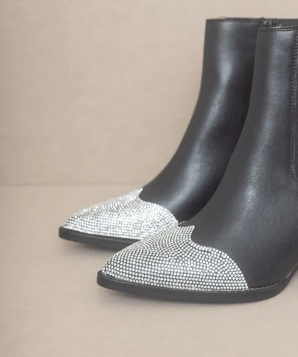 Zuri - Rhinestone Toed Booties